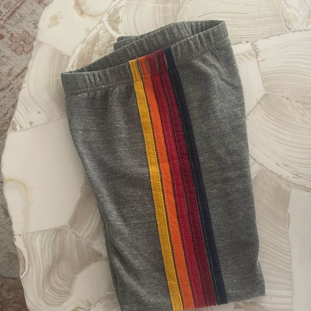 Aviator Nation kids 5 Stripe Sweatpants - Heather Grey Size 12